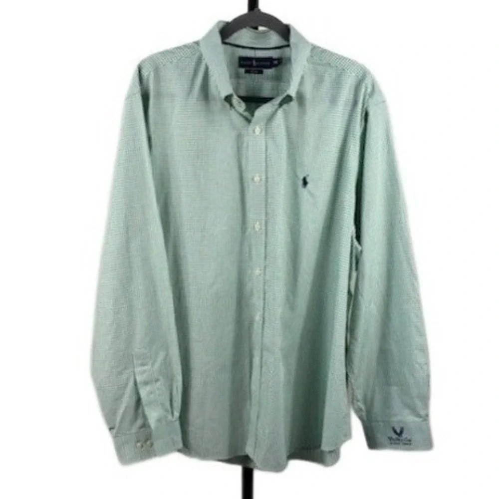 Ralph Lauren Polo Valhalla Golf Men's Size XXL‎ Green Performance Shirt No Iron